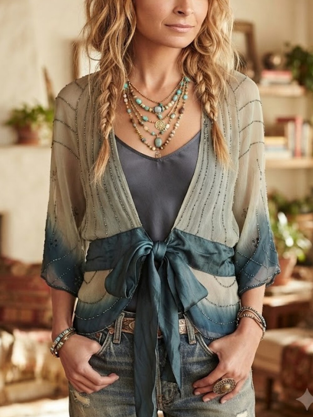 Y2k Joolay Sheer Silk Top M